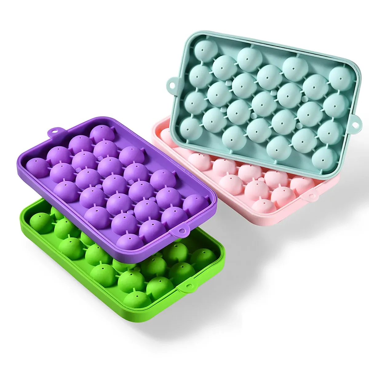 Boule de glace en silicone avec couvercle