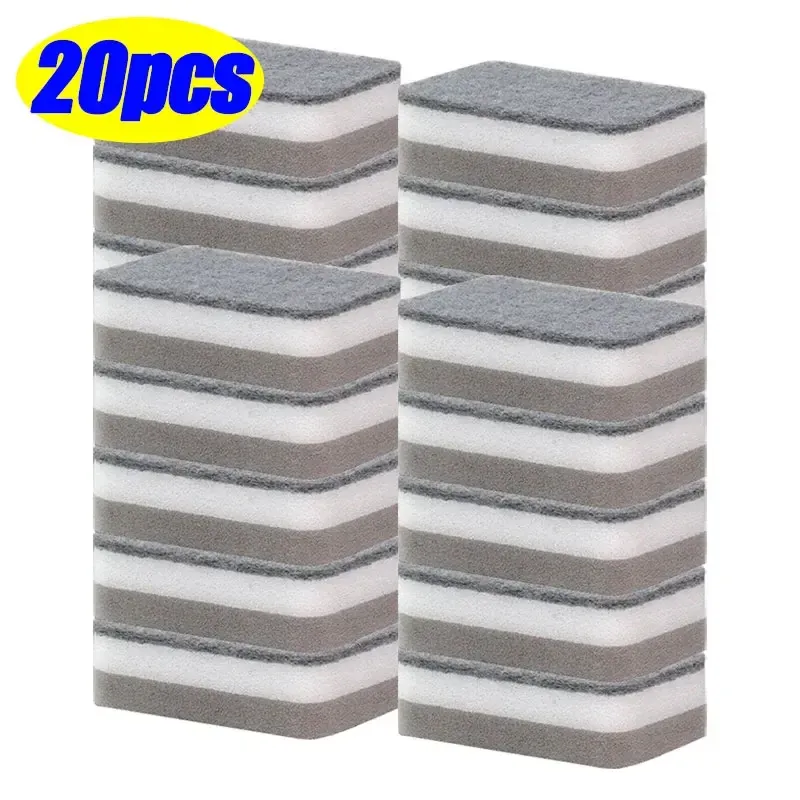 Éponges de cuisine réutilisables double face Magic Books, tampons à récurer pour casseroles et poêles, brosse à récurer, outils de nettoyage, lot de 50 pièces, 5 pièces 12
