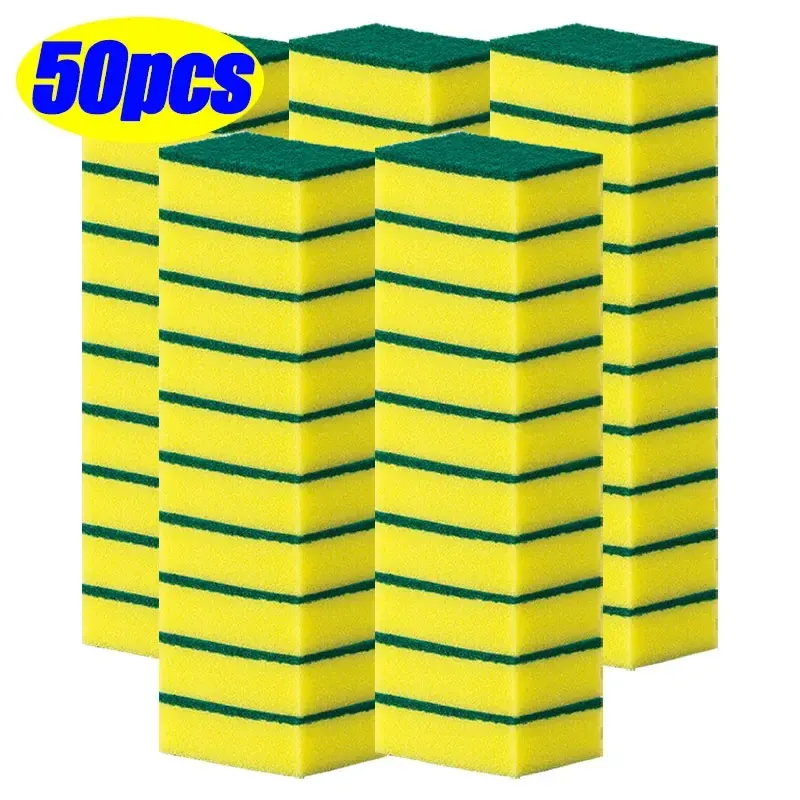 Éponges de cuisine réutilisables double face Magic Books, tampons à récurer pour casseroles et poêles, brosse à récurer, outils de nettoyage, lot de 50 pièces, 5 pièces 15