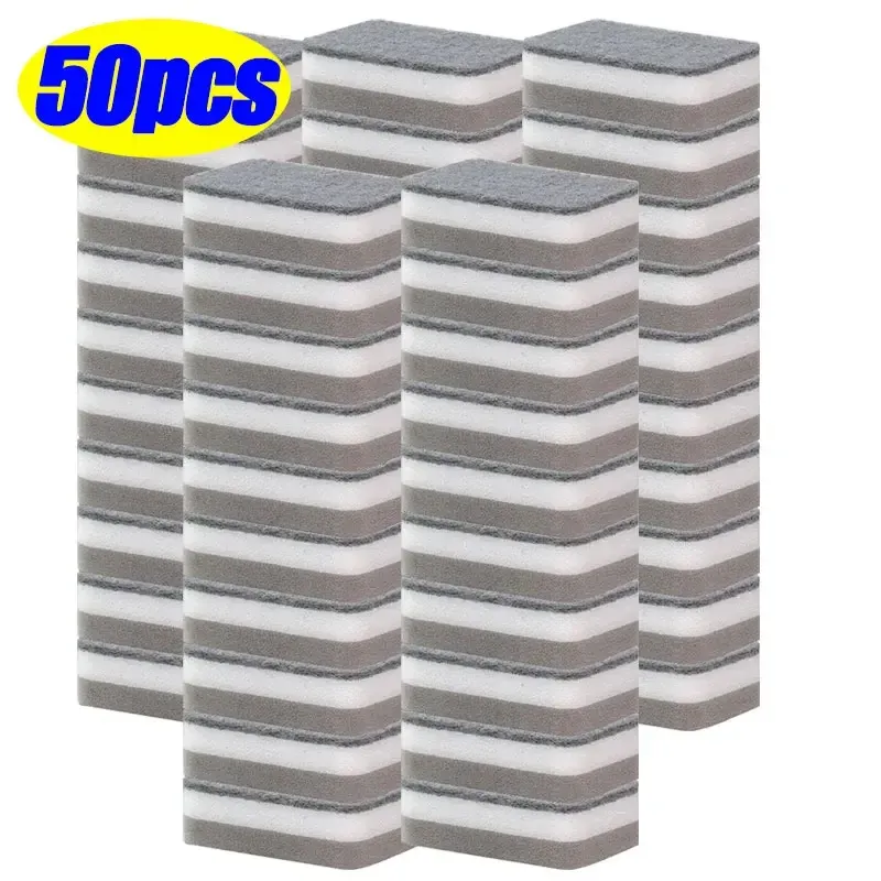 Éponges de cuisine réutilisables double face Magic Books, tampons à récurer pour casseroles et poêles, brosse à récurer, outils de nettoyage, lot de 50 pièces, 5 pièces 16