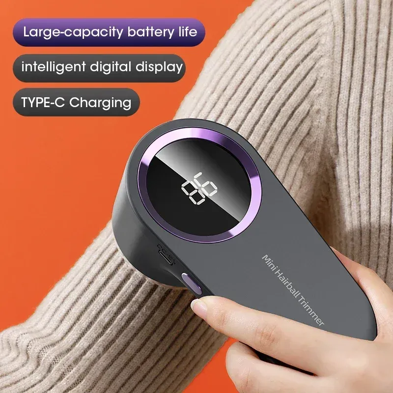 Dissolvant de peluches électrique rechargeable par USB avec écran LED pour vêtements