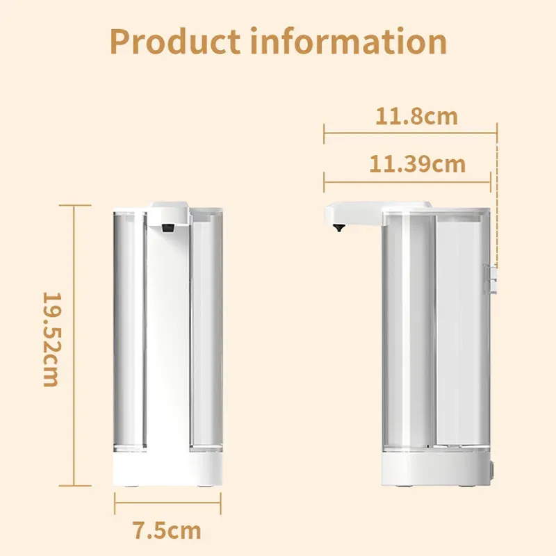 Distributeur automatique à capteur pour désinfectant et savon, cuisine et salle de bain 6