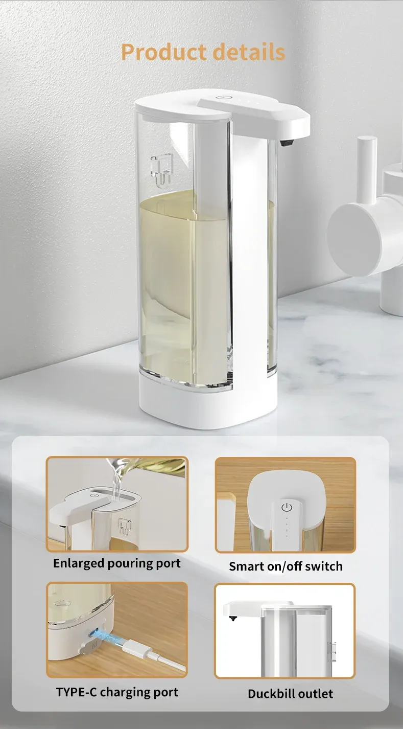 Distributeur de savon à induction infrarouge en situation d'utilisation