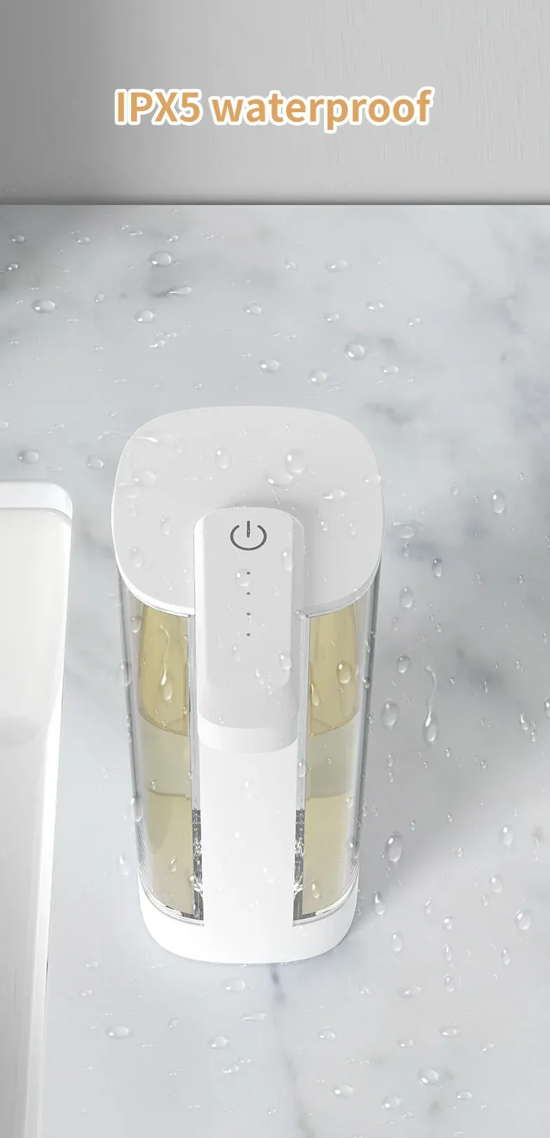 Distributeur de savon, vue latérale