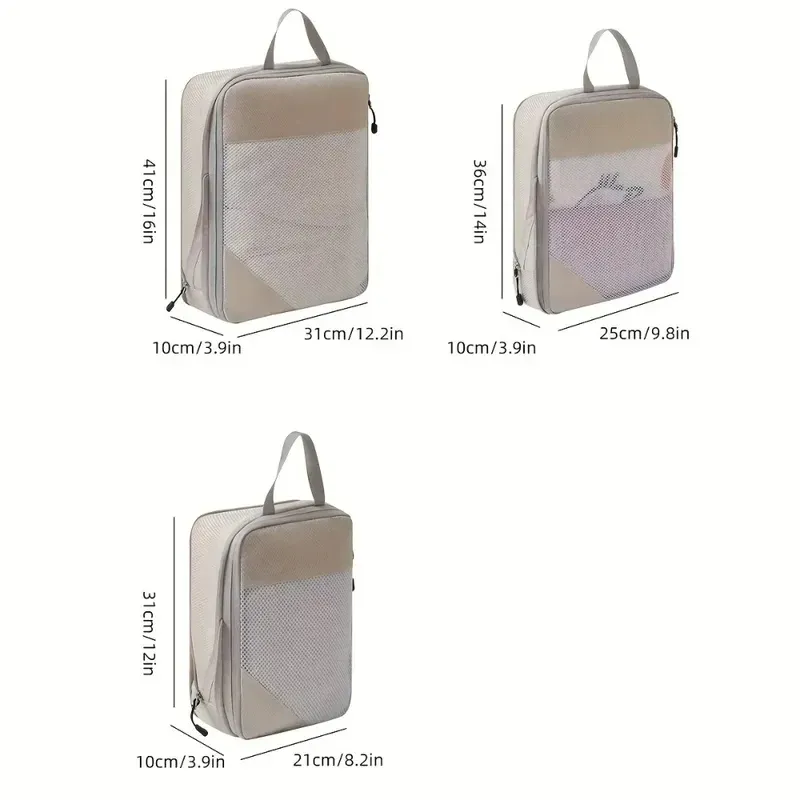 Lot de 3 cubes de compression pour bagage de voyage 3