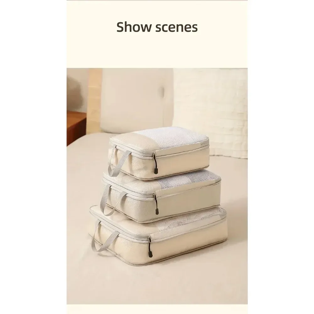 Lot de 3 cubes de compression de voyage pour bagage