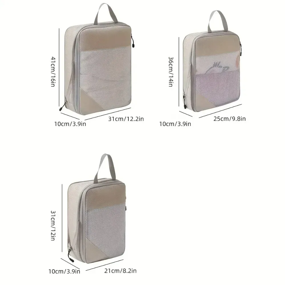 Lot de 3 cubes de compression pour bagage de voyage 7