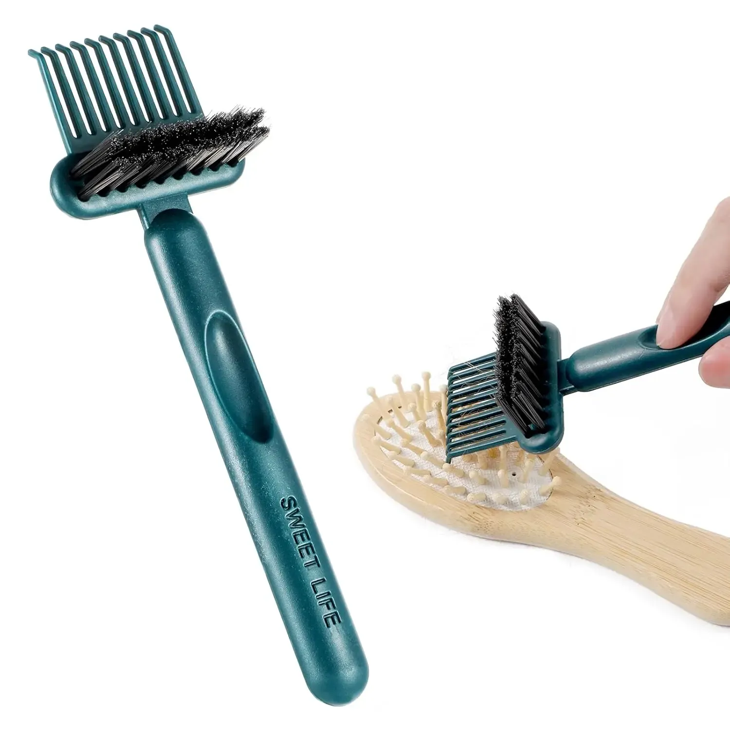 Outil 2 en 1 pour le nettoyage des brosses et peignes à cheveux, lot de 2 - Image 1
