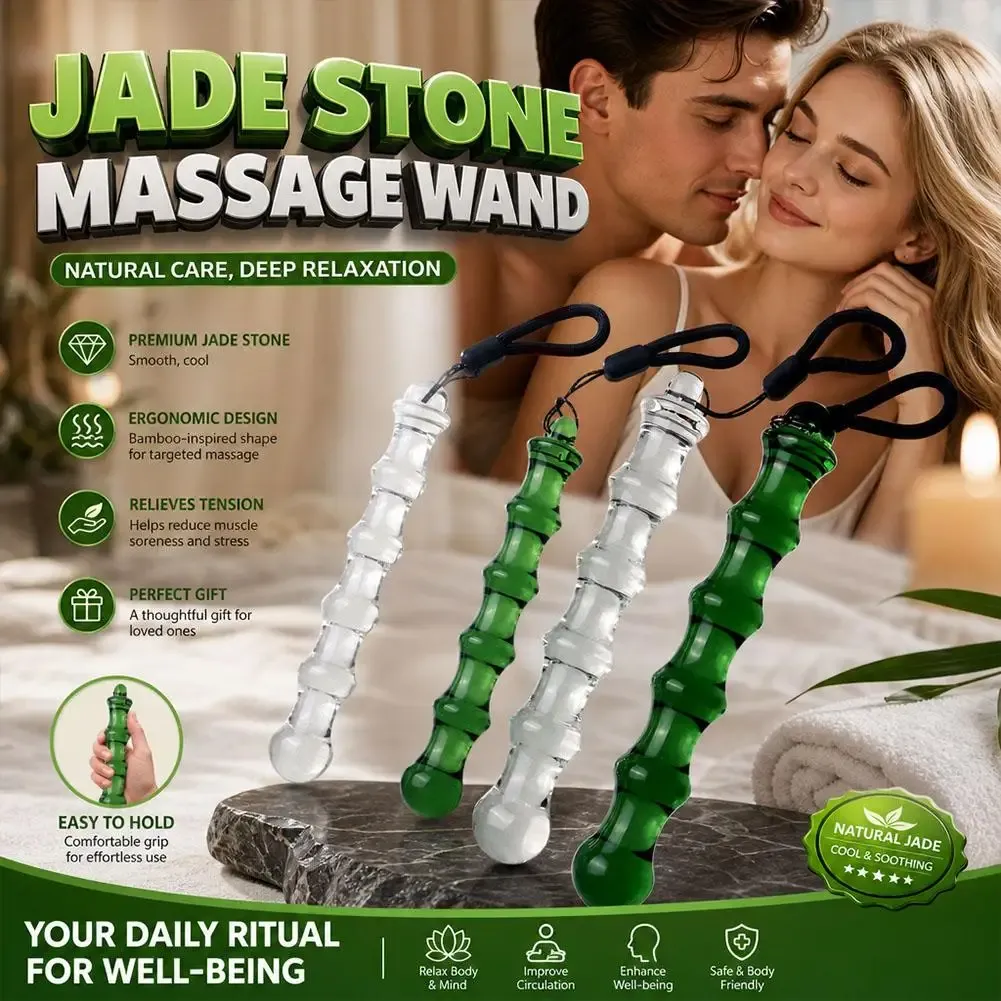 Bâton de massage lisse sans picots, bâton d'acupression pour points méridiens, détente musculaire, adapté aux épaules, au cou et aux hanches, masseur en jade 4