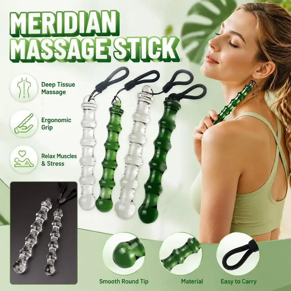 Bâton de massage lisse sans picots, bâton d'acupression pour points méridiens, détente musculaire, adapté aux épaules, au cou et aux hanches, masseur en jade 6