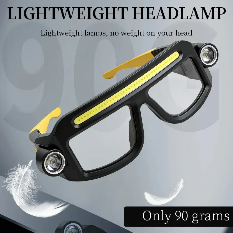 Lampe frontale LED COB rechargeable USB-C, étanche, légère, à angle réglable, pour l'entretien et la réparation automobile 2