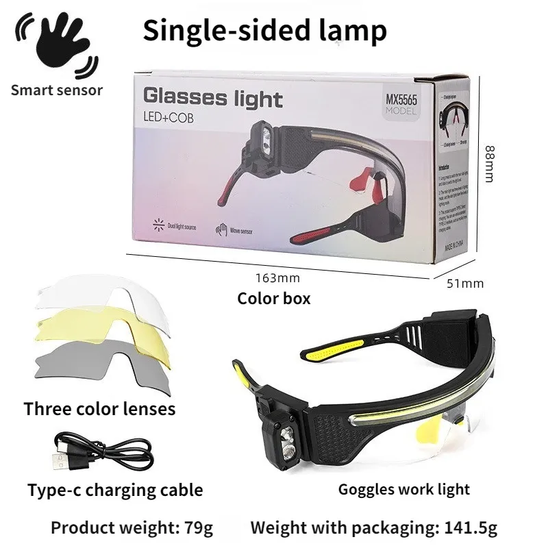 Lampe frontale LED COB rechargeable USB-C, étanche, légère, à angle réglable, pour l'entretien et la réparation automobile 9