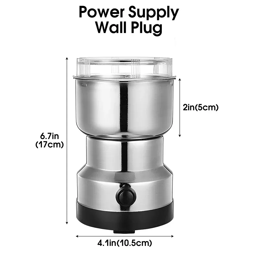 Broyeur électrique en acier inoxydable, moulin à café polyvalent pour graines, épices, herbes et noix 5