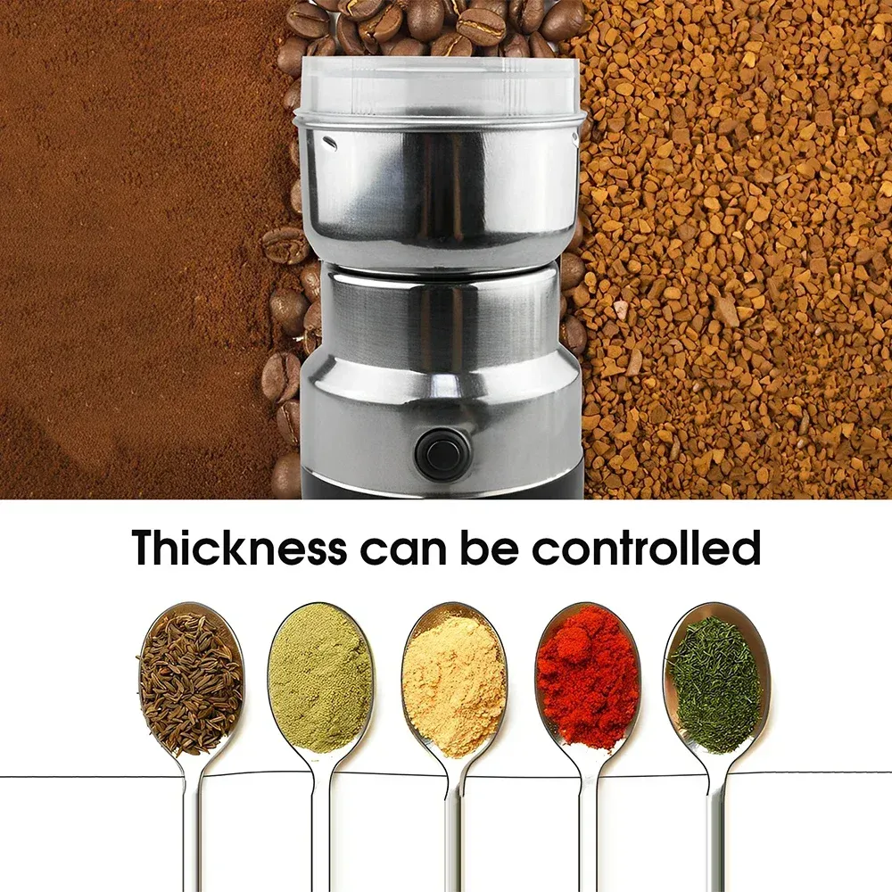 Broyeur électrique en acier inoxydable, mouture de grains de café