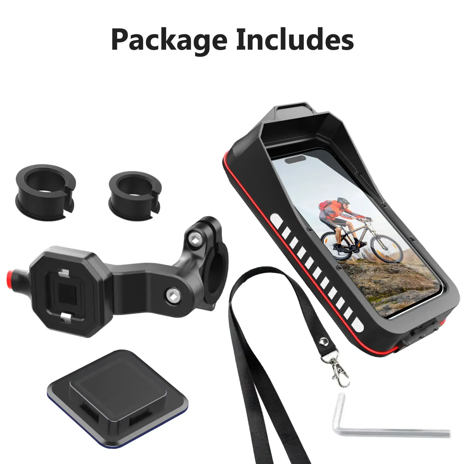 Support de téléphone étanche pour moto et vélo, à fixer sur guidon, compatible écran tactile, universel pour tous les smartphones 7