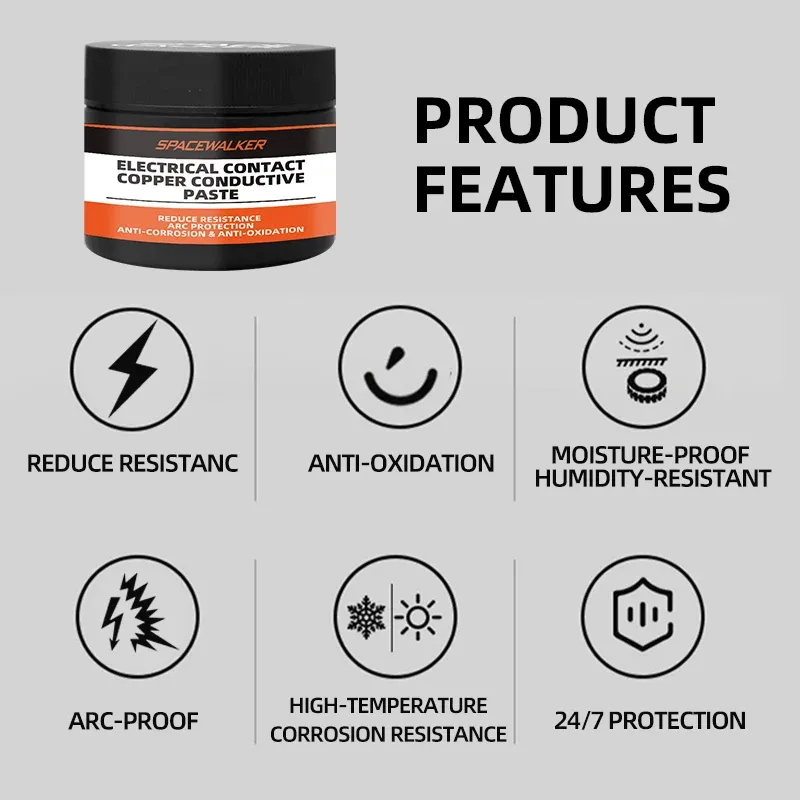 Pâte conductrice de contact à base de cuivre – Anti-corrosion et anti-oxydation pour faisceaux de câbles – Connexion sans frais 3