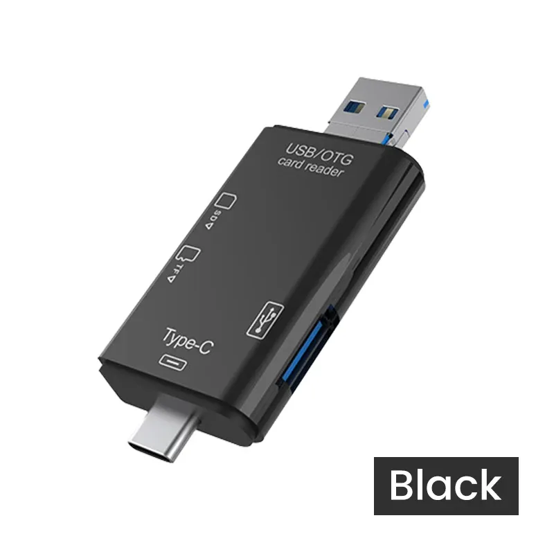 Lecteur de cartes 6 en 1 USB 3.0 vers USB-C, Micro USB, adaptateur OTG universel, adaptateur multifonction SD/TF, transfert haute vitesse 7