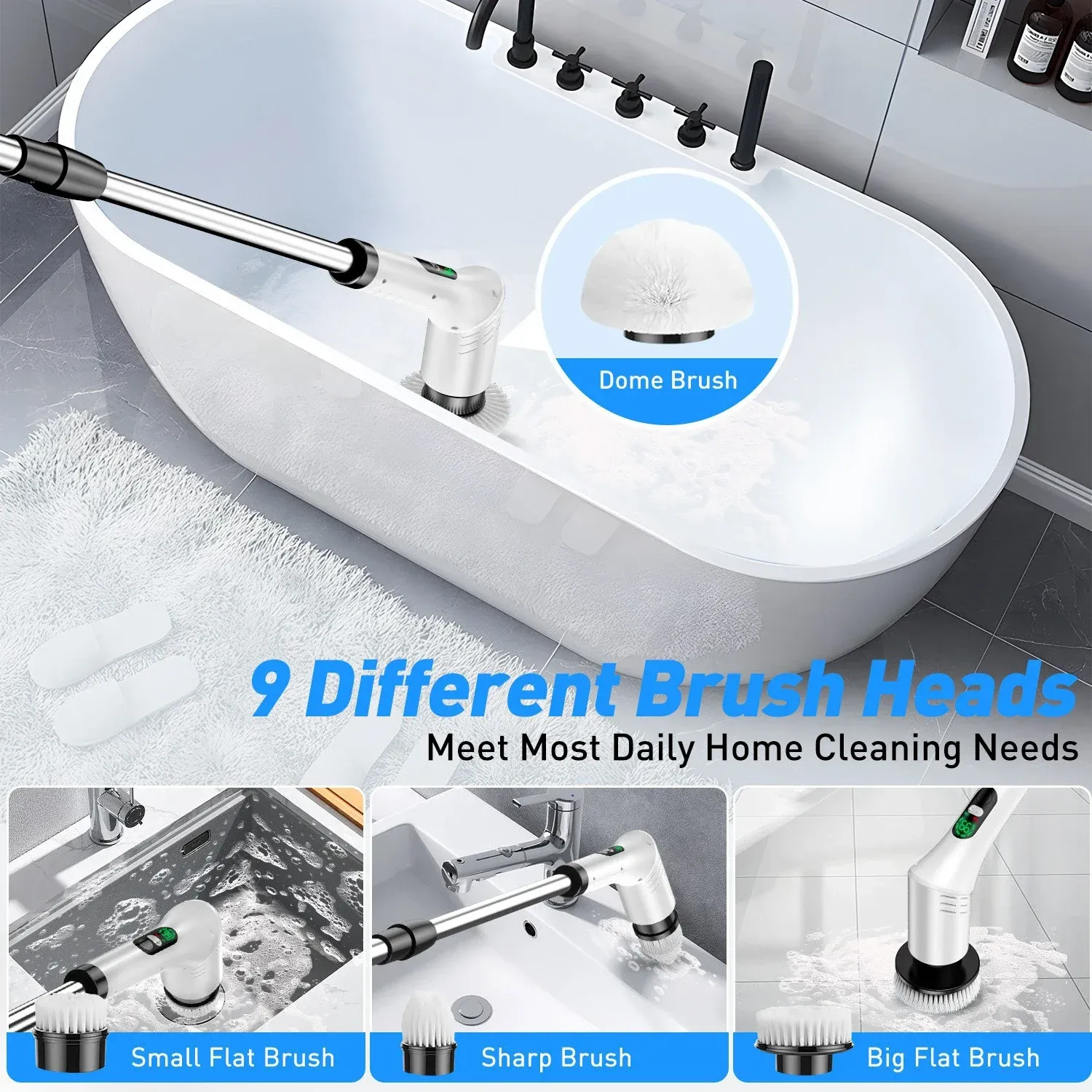 Accessoires et têtes de brosse inclus