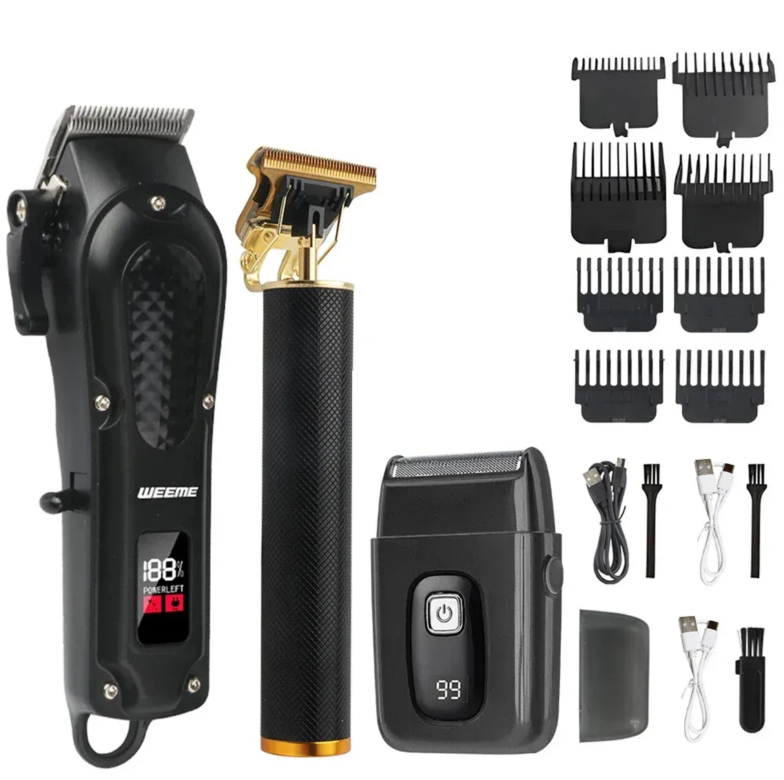 Tondeuse à cheveux électrique sans fil vintage, rasoir portable à charge USB rapide 15