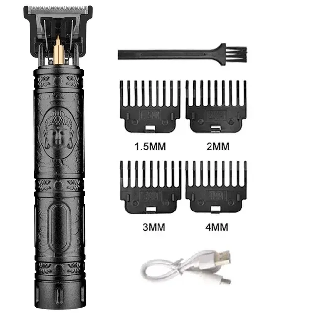 Tondeuse à cheveux électrique sans fil vintage, rasoir portable à charge USB rapide 7