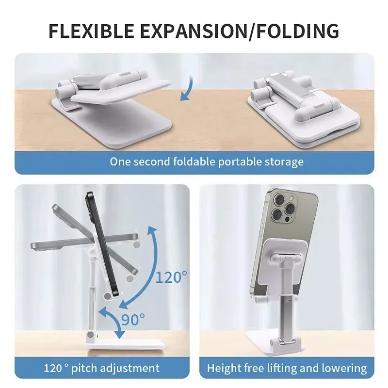 Support de téléphone et tablette de bureau flexible et réglable pour iPhone 17, 16, 15, 14, Samsung, Xiaomi 4