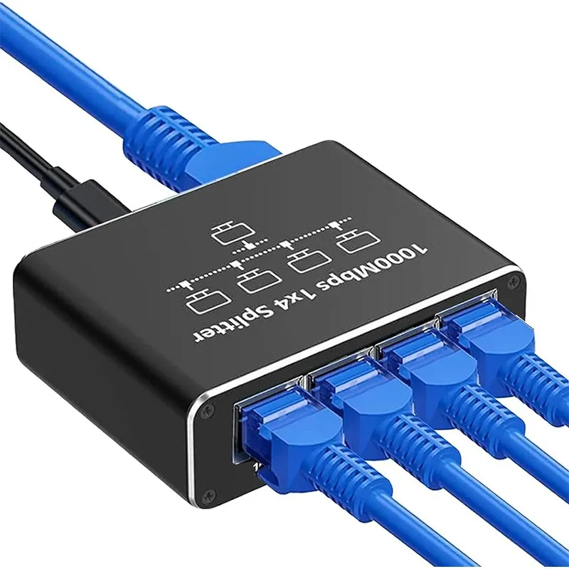 Le title is already in French, so I'll produce a clean, professional version of it:
Commutateur Ethernet Gigabit, séparateur RJ45, adaptateur d'extension LAN Gigabit, connecteur réseau 1000 Mbps pour PC portable, boîtier TV, routeur
