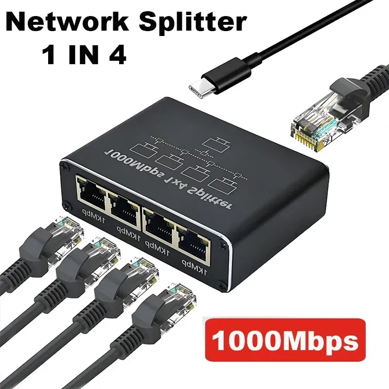 Le title is already in French, so I'll produce a clean, professional version of it:

Commutateur Ethernet Gigabit, séparateur RJ45, adaptateur d'extension LAN Gigabit, connecteur réseau 1000 Mbps pour PC portable, boîtier TV, routeur 7