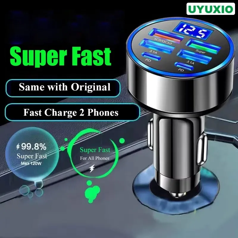 Adaptateur de chargeur de voiture USB-C UYUXIO vue principale