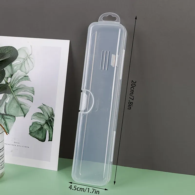 Étui de rangement portable en plastique transparent pour brosse à dents et dentifrice 7