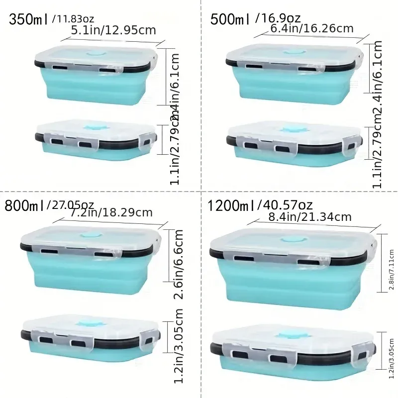 Boîte de conservation en silicone pliable vue d'ensemble