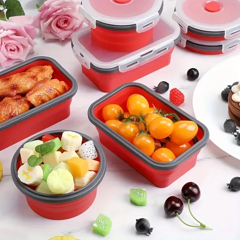 Boîte pliable en silicone utilisée au quotidien