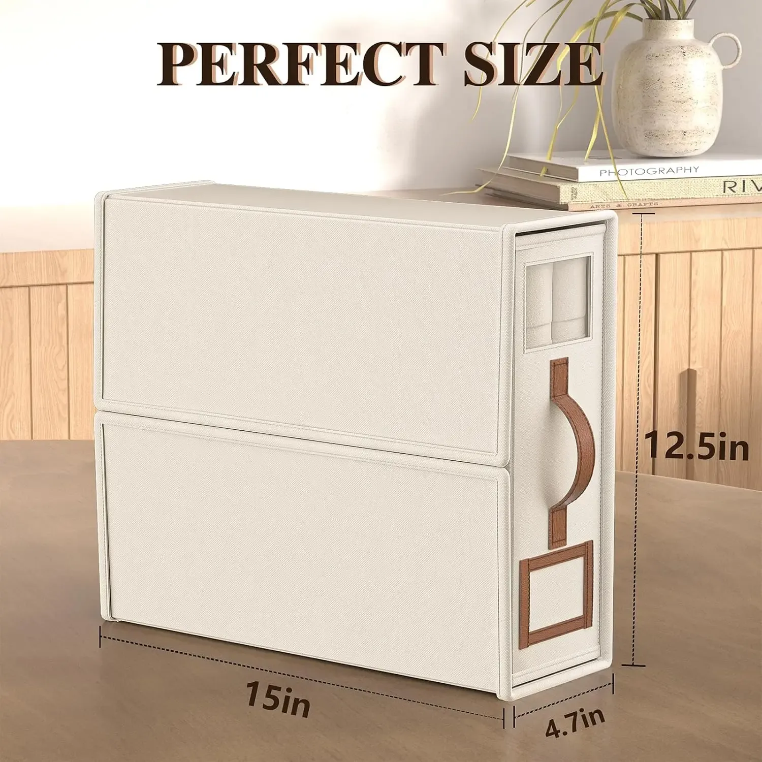 Ensemble de draps pliables, organisateurs de placard en tissu lin avec fenêtre, boîte de rangement pour literie, draps et oreillers 6