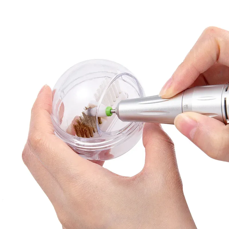 Embouts électriques pour perceuse à ongles avec boîte anti-poussière et brosse de nettoyage en fil de cuivre 5