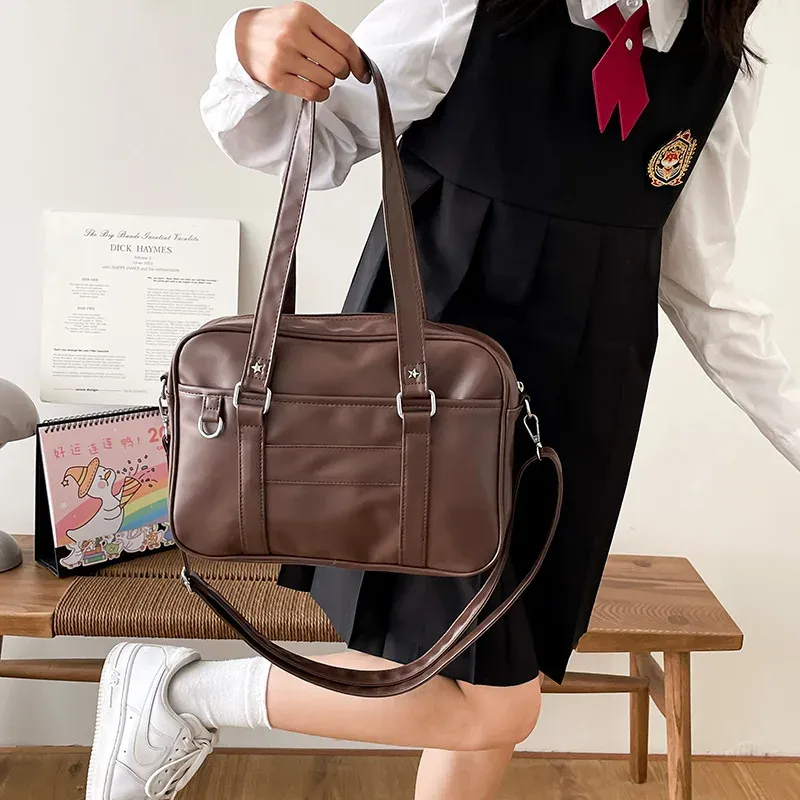 Sac à bandoulière JK de style japonais pour femme en cuir PU, inspiré de l'uniforme lycéen, sac bandoulière simple Itabag 3
