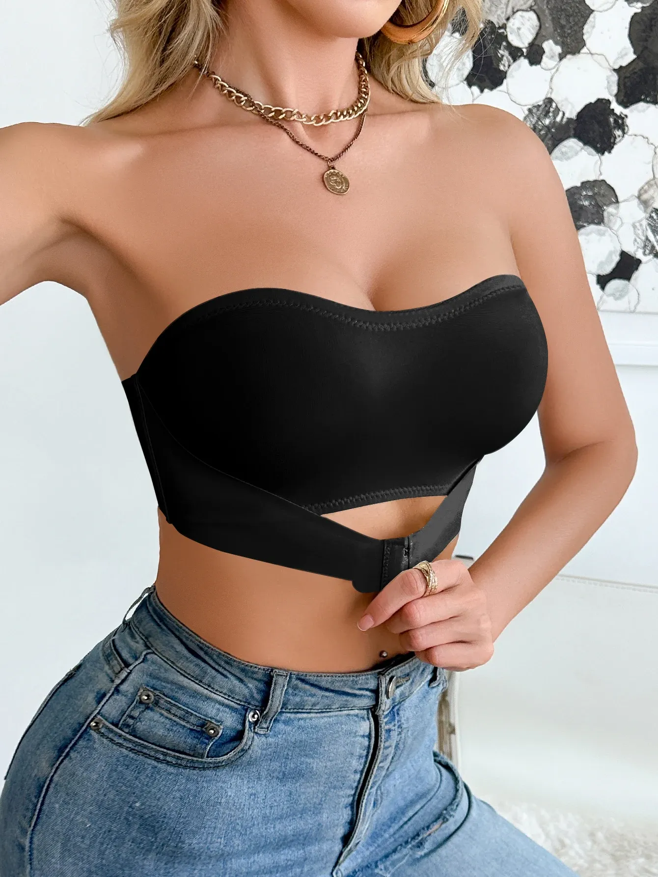 Soutien-gorge sans bretelles, finitions