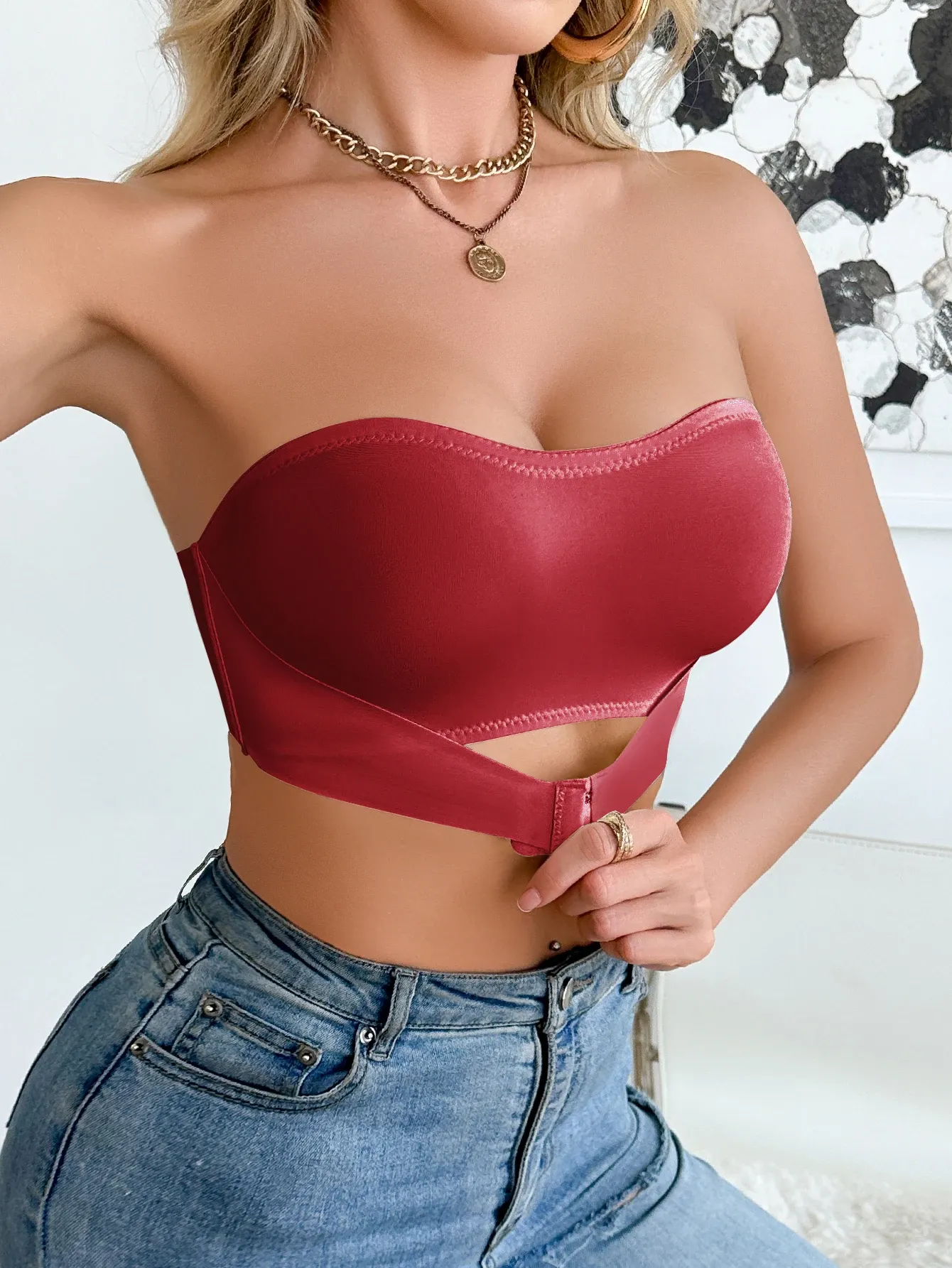 Soutien-gorge sans bretelles, confort enveloppant
