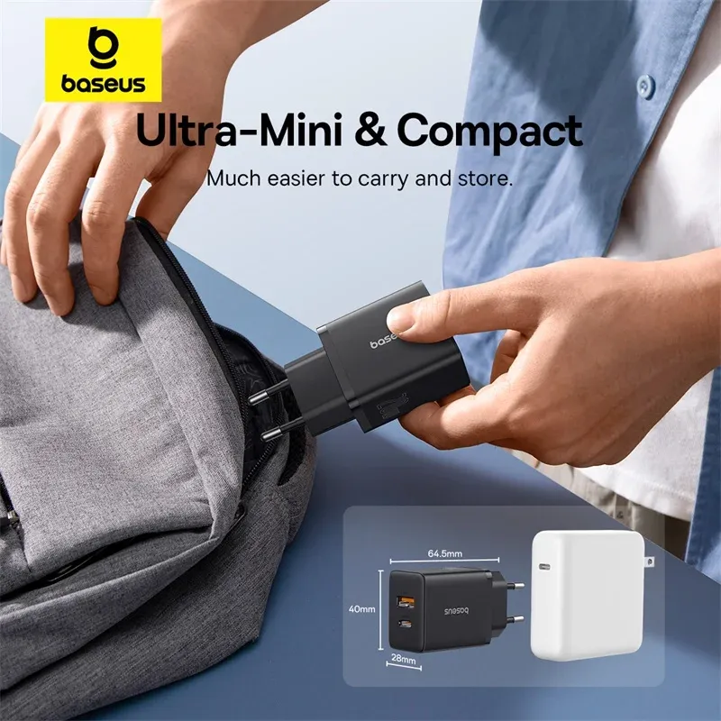 Chargeur Baseus 20 W double port USB-C PD à charge rapide, compatible iPhone 8 à iPhone 15 4