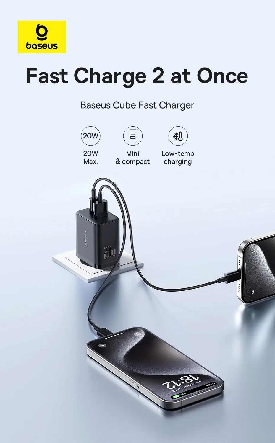 Chargeur Baseus compact, détails du produit