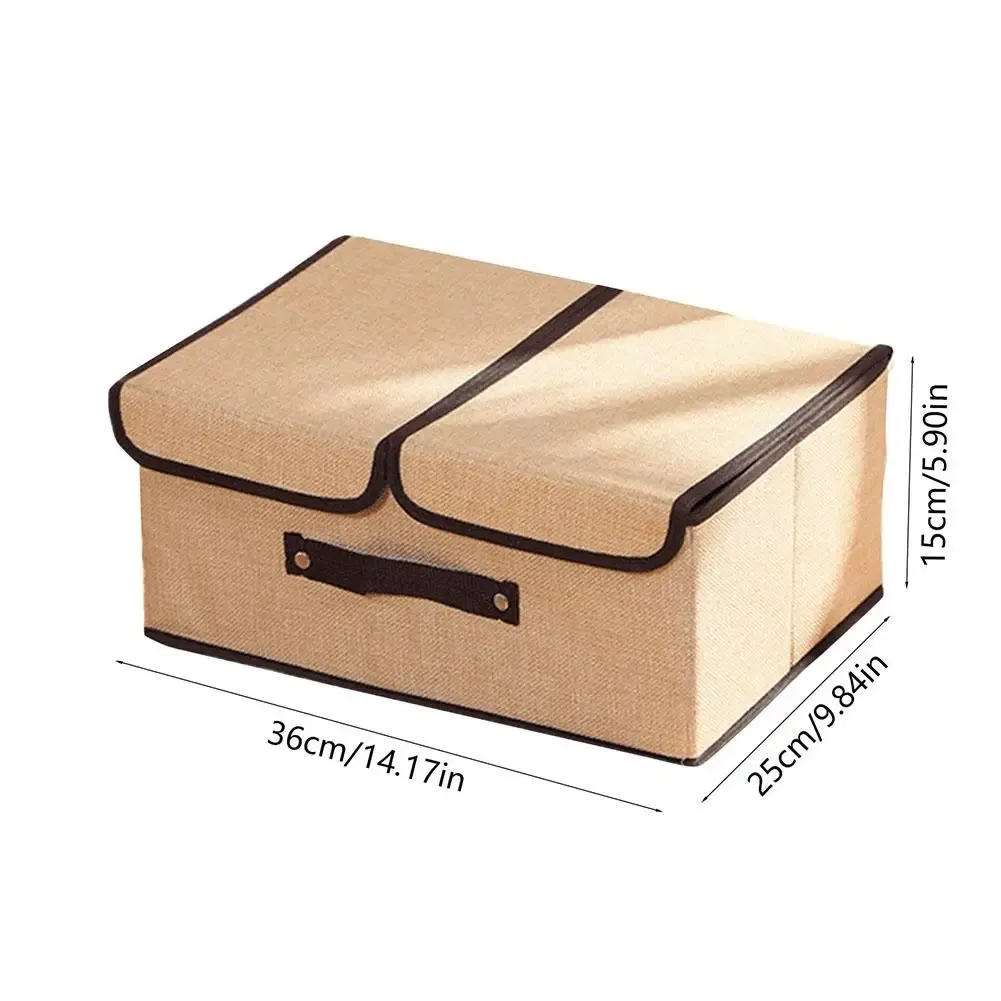 Boîte de rangement pliable en tissu non tissé à double couvercle, organisateur pour sous-vêtements et articles divers, idéal pour la chambre à coucher 6