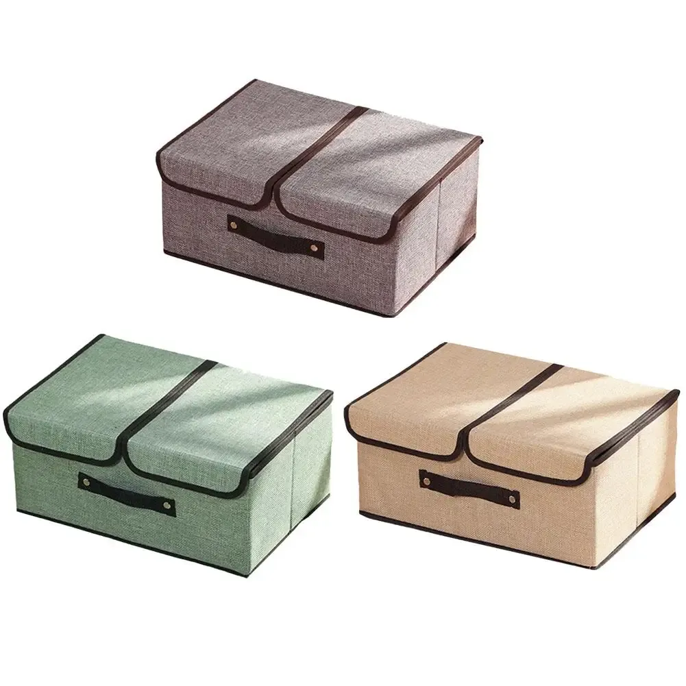 Boîte de rangement pliable à double couvercle, vue d'ensemble