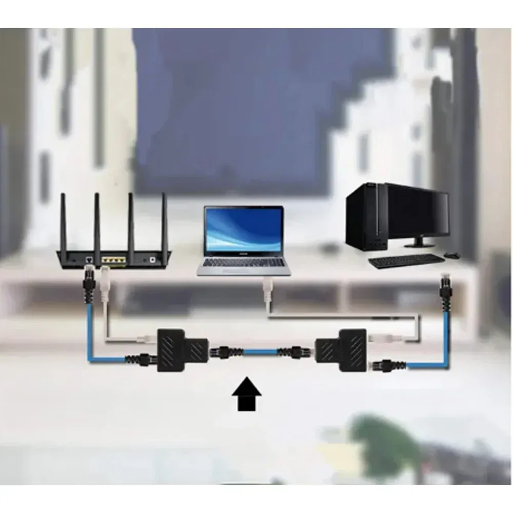 Adaptateur répartiteur Ethernet RJ45 8P8C 1 vers 2 pour PC, accès Internet simultané, IPTV, haut débit, connexion en trois voies 4