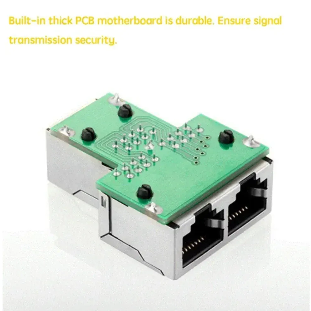 Adaptateur répartiteur Ethernet RJ45 8P8C 1 vers 2 pour PC, accès Internet simultané, IPTV, haut débit, connexion en trois voies 5