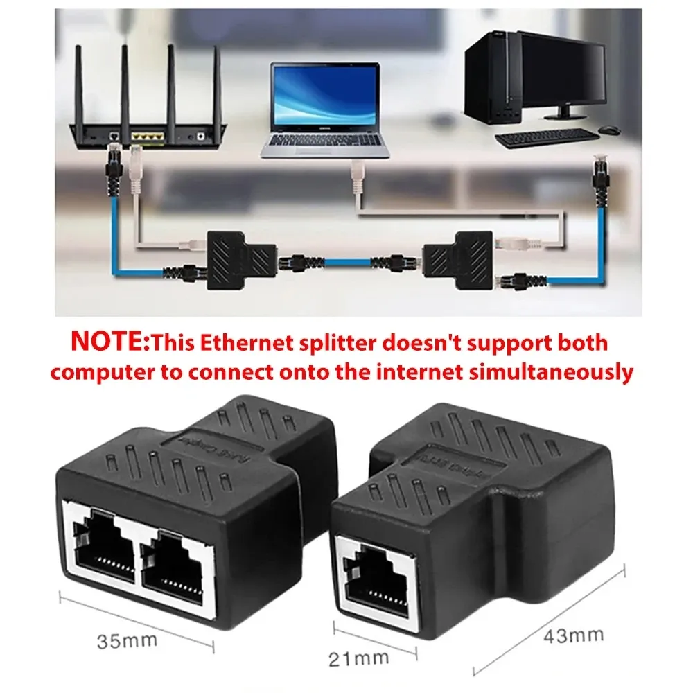 Schéma de connexion d'un répartiteur Ethernet à deux sorties