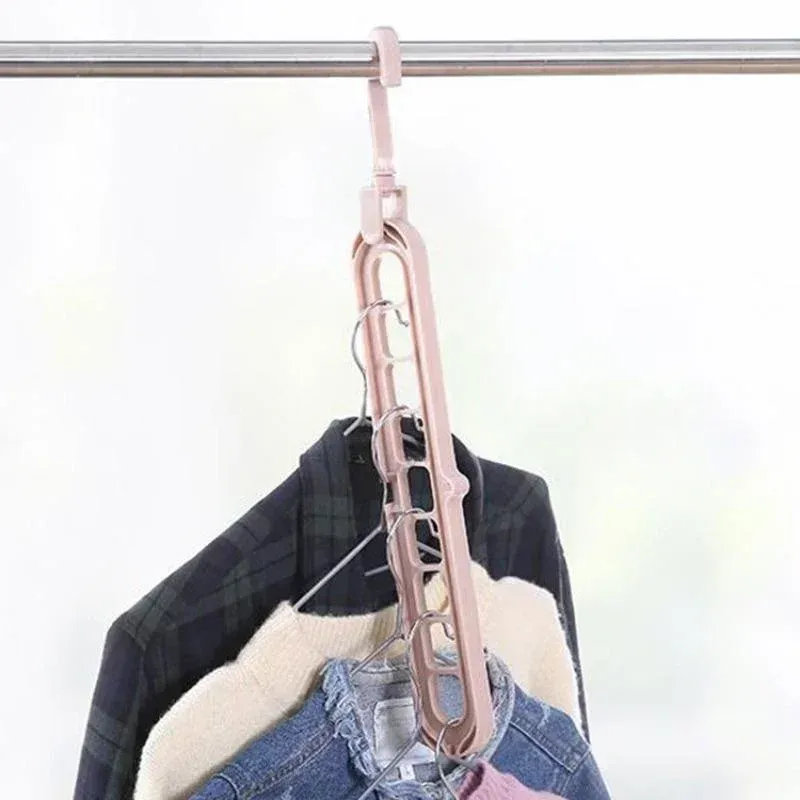 Cintre à vêtements 9 trous gain de place, support de séchage multifonctionnel et organisateur de garde-robe 5