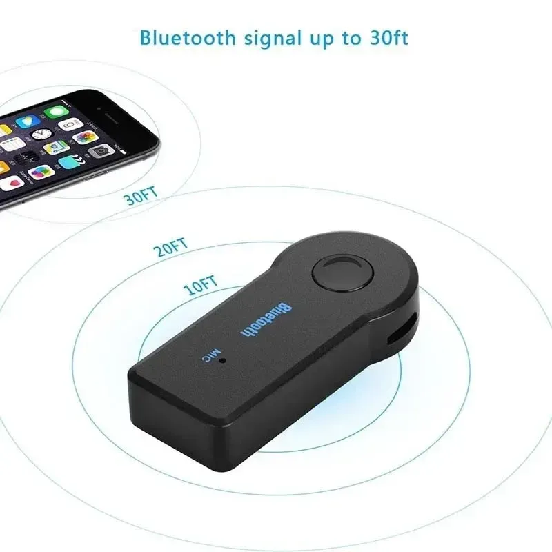 Adaptateur Bluetooth 5.0 sans fil Transcsec, jack 3,5 mm, récepteur audio pour voiture et casque, compatible A2DP 4