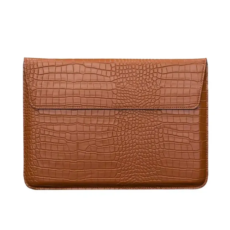 Étui en cuir lisse personnalisable avec monogramme et initiales pour MacBook Air 13 pouces et MacBook Pro Retina 15 pouces 15