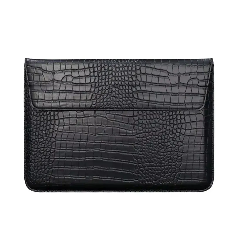 Étui en cuir lisse personnalisable avec monogramme et initiales pour MacBook Air 13 pouces et MacBook Pro Retina 15 pouces 12