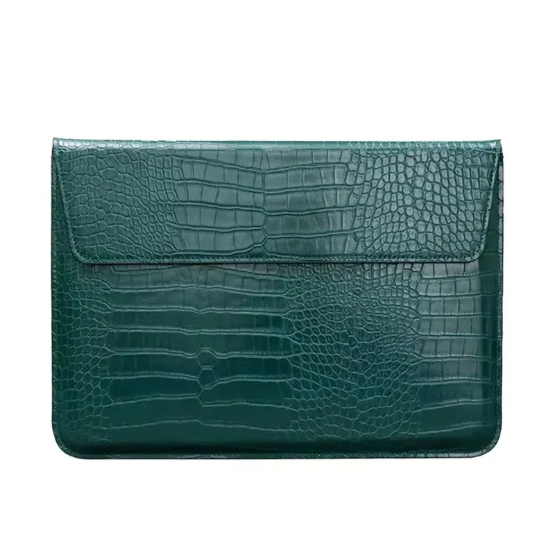 Étui en cuir lisse personnalisable avec monogramme et initiales pour MacBook Air 13 pouces et MacBook Pro Retina 15 pouces 14
