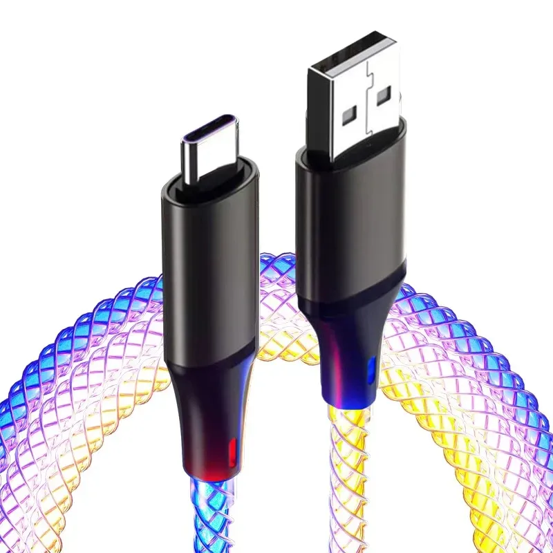 SnapFast Câble de Charge RVB Respirant à Lumière en Dégradé, Câble de Données USB-C 66 W pour iPhone 15 Pro, Huawei, Samsung 9