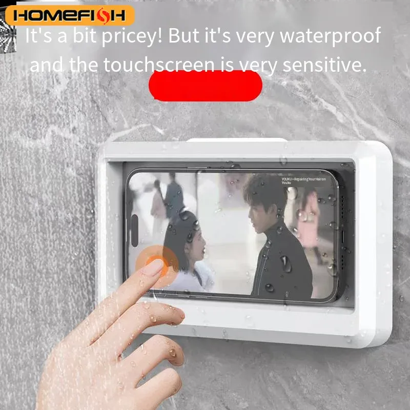 Étui universel étanche et anti-buée pour smartphone, support pour salle de bain et douche, compatible écran tactile 4